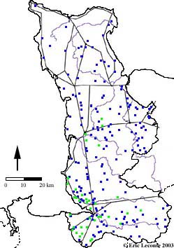 carte des toponymes contenant le suffixe -y